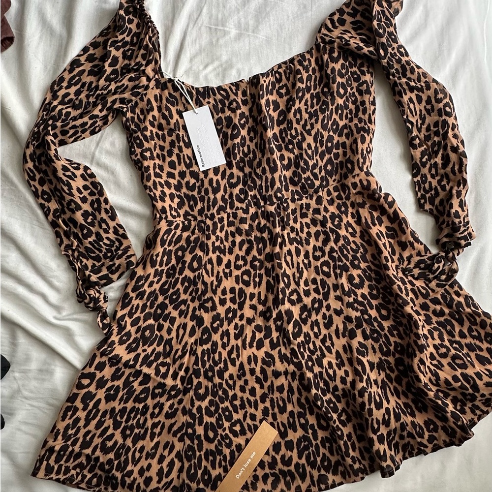 Leopard Print Long Sleeve Dress